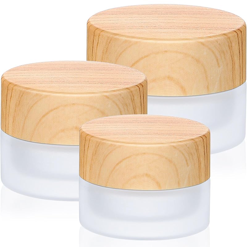 Geiserailie Conjunto com 3 Frascos de Vidro Recarregáveis para Cosméticos, 15 g, 30 g e 50 g