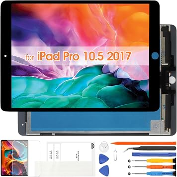 Screen Replacement for iPad Pro 10.5" 2017 A1701 A1709,LCD Display Touch Screen Digitizer Glass Panel Full Assembly with Repair ToolsBlack