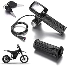 Throttle Integrated Display with M Key Button Speedometer Compatible with Tuttio Soleil01 Electric Dirt Bike, 48V Twist Throttle E Bike Replacement with Grip