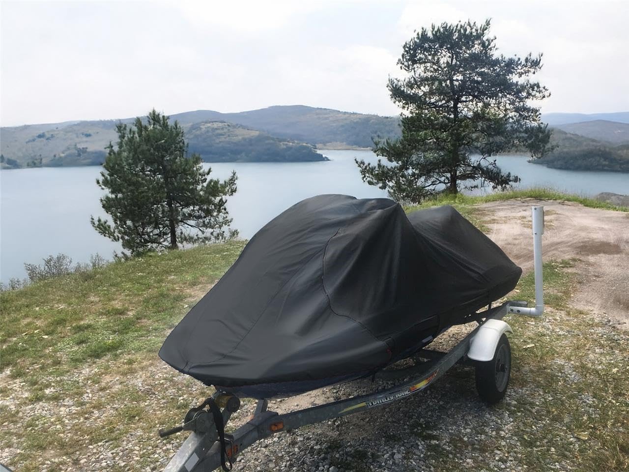 SBU Black Top of the Line Jet Ski Cover Compatible for Yamaha Wave Runner VX Cruiser 2007 2008 2009 2010 2011 2012 2013 2014 11 Jet Ski PWC Cover