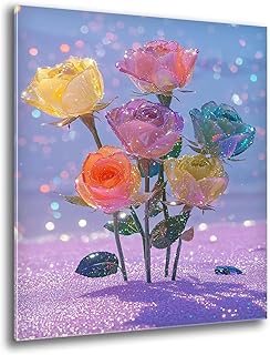 Diamond Painting Adultos Color Rosa, DIY Punto de Cruz Cuadros de Diamantes Kit, Manualidades Adultos, Diamante Redondo, 5D Pintura de Diamante Kit, Hogar Cuadros Decoracion Dormitorios 25x35 cm J-681