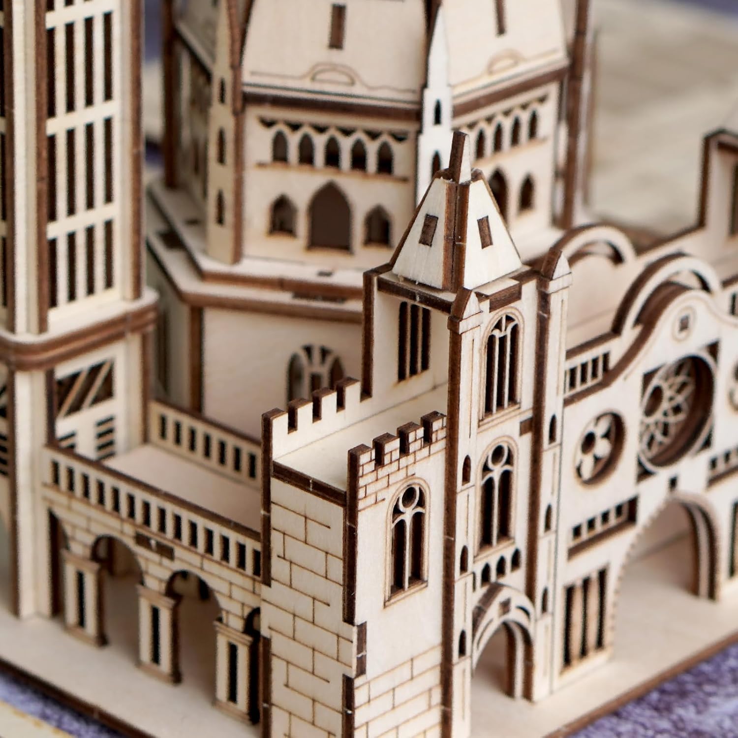 3D Wooden Puzzle for Adults, DIY Creative Castle Design Model Kit, Creative Assembly Model Building Kits to Build for Adults, DIY Assembly Puzzle for Christmas Day