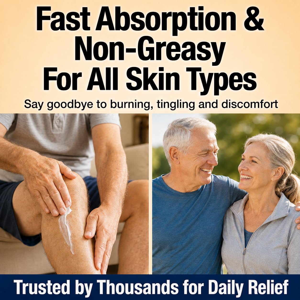 Neuropathy Nerve Relief Cream – Maximum Strength XL 8 oz – Menthol 3.7% + Magnesium Chloride 2% + Alpha Lipoic Acid (ALA), Fast-Acting for Feet Hands Legs & Back – Non-Greasy, Fast Absorbing – XL 8 oz — Amazon image 6