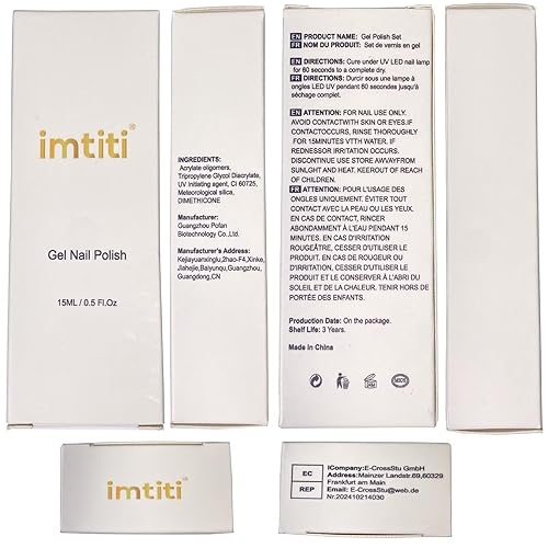 Miniatura 9 de Imtiti Esmalte de uñas de gel azul y verde, 1 unidad de 0.5 onzas líquidas de color perla de diamante semipermanente, esmalte de uñas en gel de