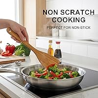 Vista 6 de Paquete de 9 Mejores Cucharas de Madera No Tóxicas Juego de Utensilios de Cocina con Soporte para Utensilios Espátula Ranurada Turner de Cocina