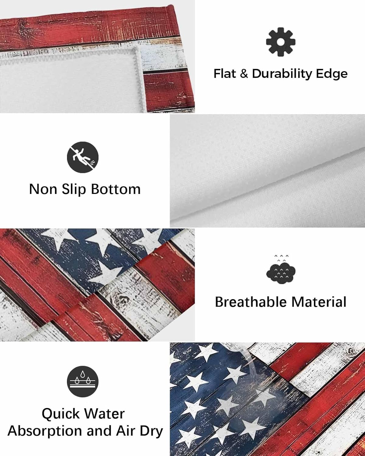 4th of July 4x6 Waterproof Outdoor Patio Rug for Camping RV Large Area Rug, Blue Red Indoor Outdoor Carpet,Washable Outdoor Mat for Porch/Deck/Backyard/Balcony/Living Room