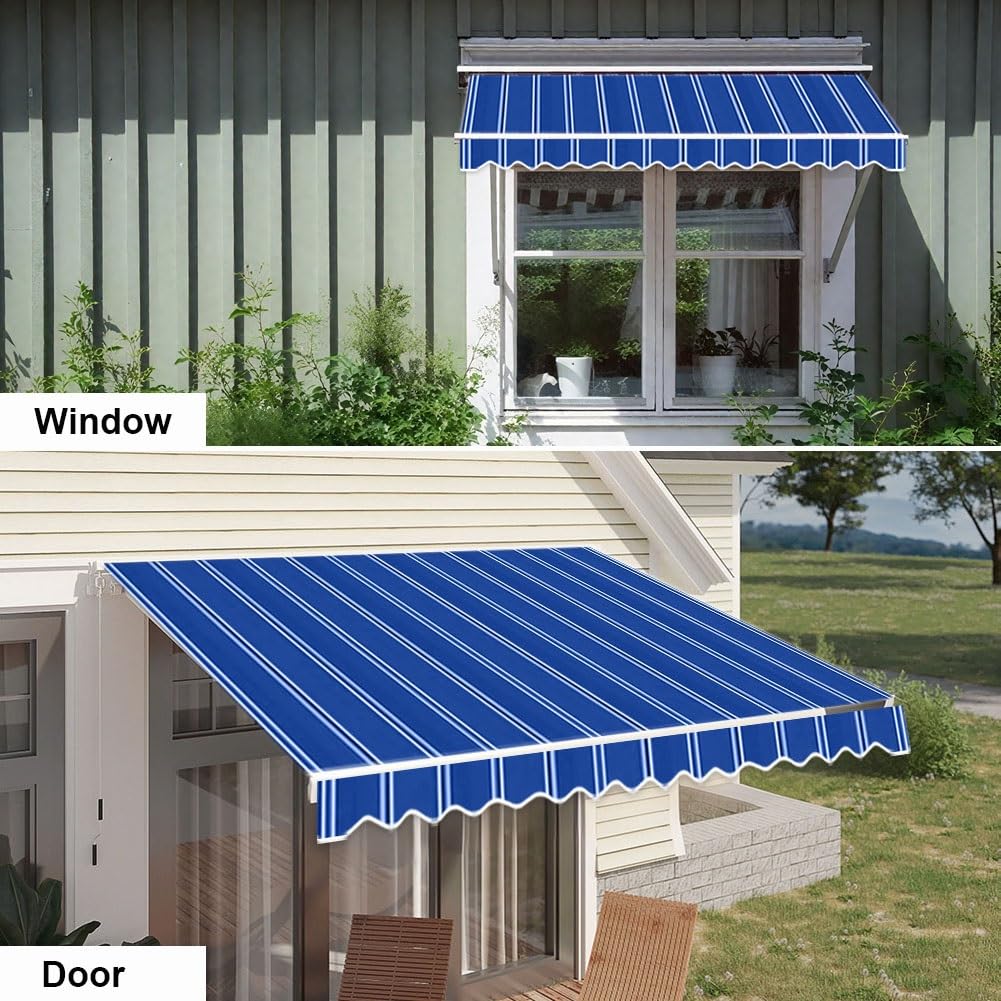 Markiza premium na patio – zapasowa tkanina od 2 m do 4,9 m, do ogrodu, na balkon, odporna na warunki atmosferyczne, czerwona tkanina (4,5 x 1,5 m)