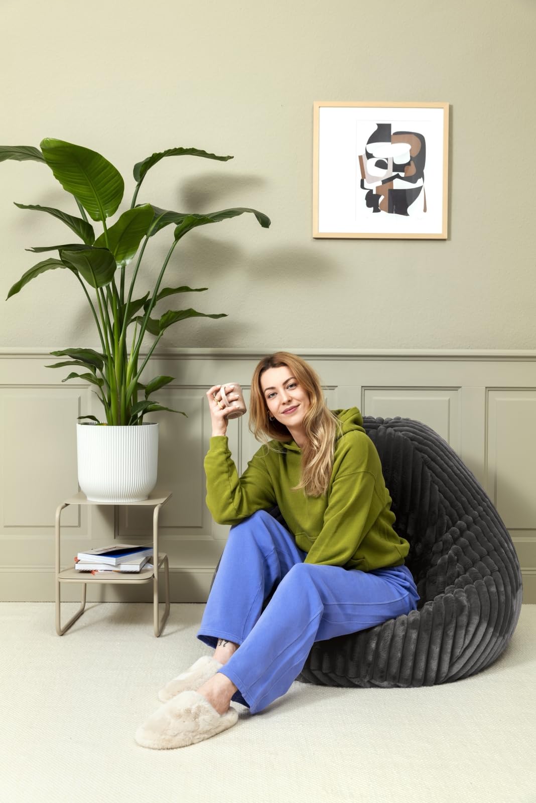 Sitting Point Sitzsack Raya Fellimitat XXL ca. 300L anthrazit