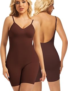 Backless Shapewear for Women Deep U Low Back Bodysuits Seamless Slimming Full Body Suit Shaper