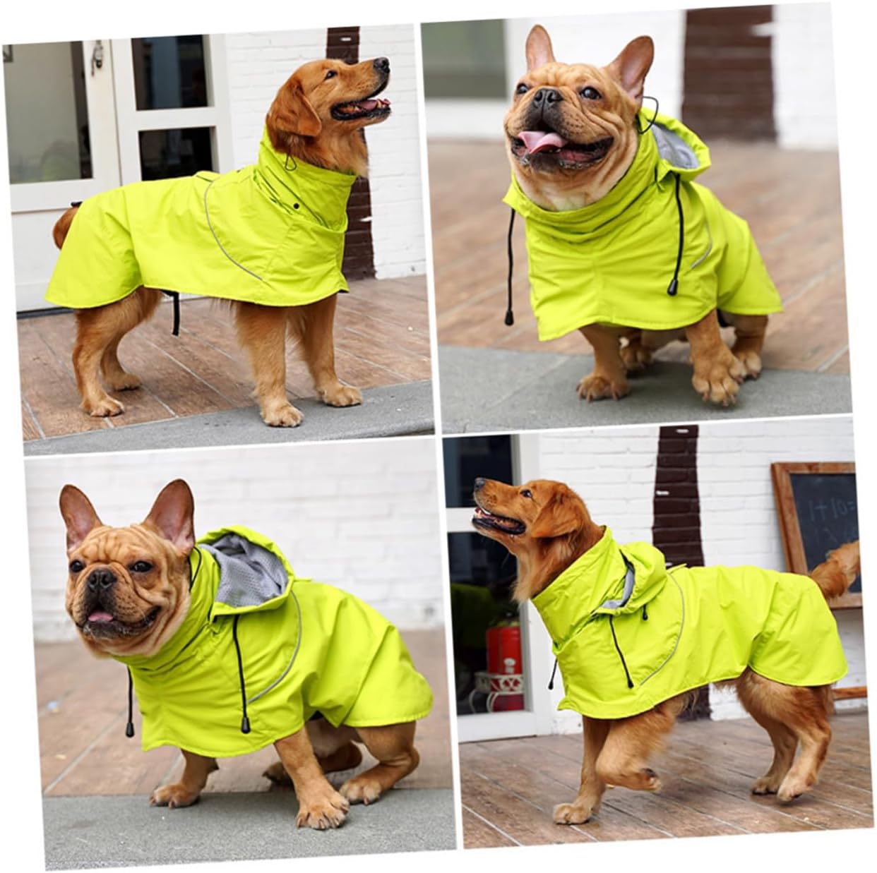 jojofuny Pet Raincoat Waterproof Nylon Dog Rain Jacket Adjustable Hooded XL for Outdoor Walking and Rainy Weather