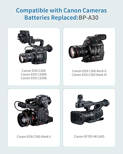 Miniatura 2 de Batería de repuesto para Canon BP-A30 compatible con EOS C200, EOS C70, C200B, C220B, EOS C300 Mark II, C300 MK III, C500 Mark II, X605 XF705 4K UHD