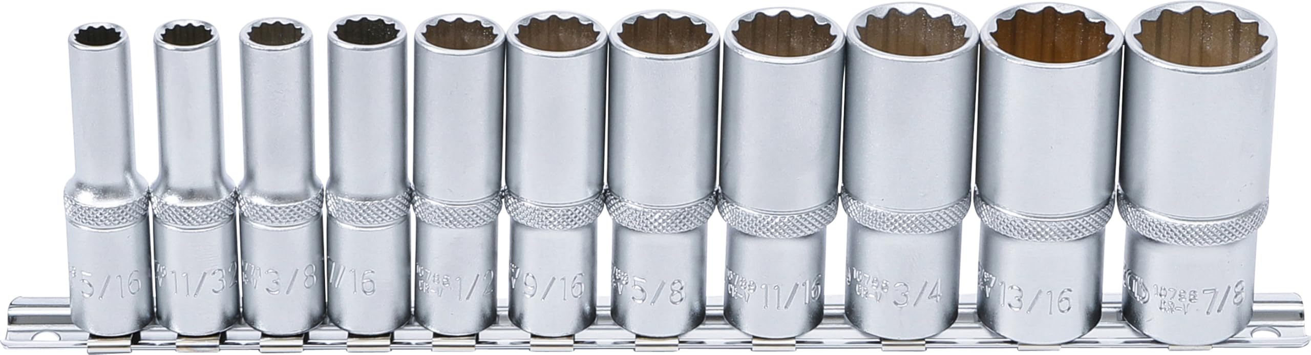 BGS 6859 | Socket Set, 12-point, deep | 10 mm (3/8") Drive | Inch Sizes | 11 pcs.
