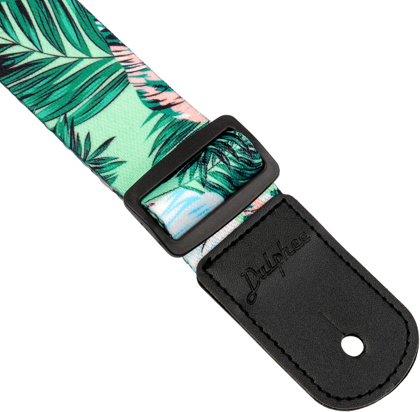 Dulphee Ukulele Strap Hawaiian Style Adjustable Uke Shoulder Strap for Soprano Concert Tenor Baritone Ukulele, Mandolin and Banjo (Palm)