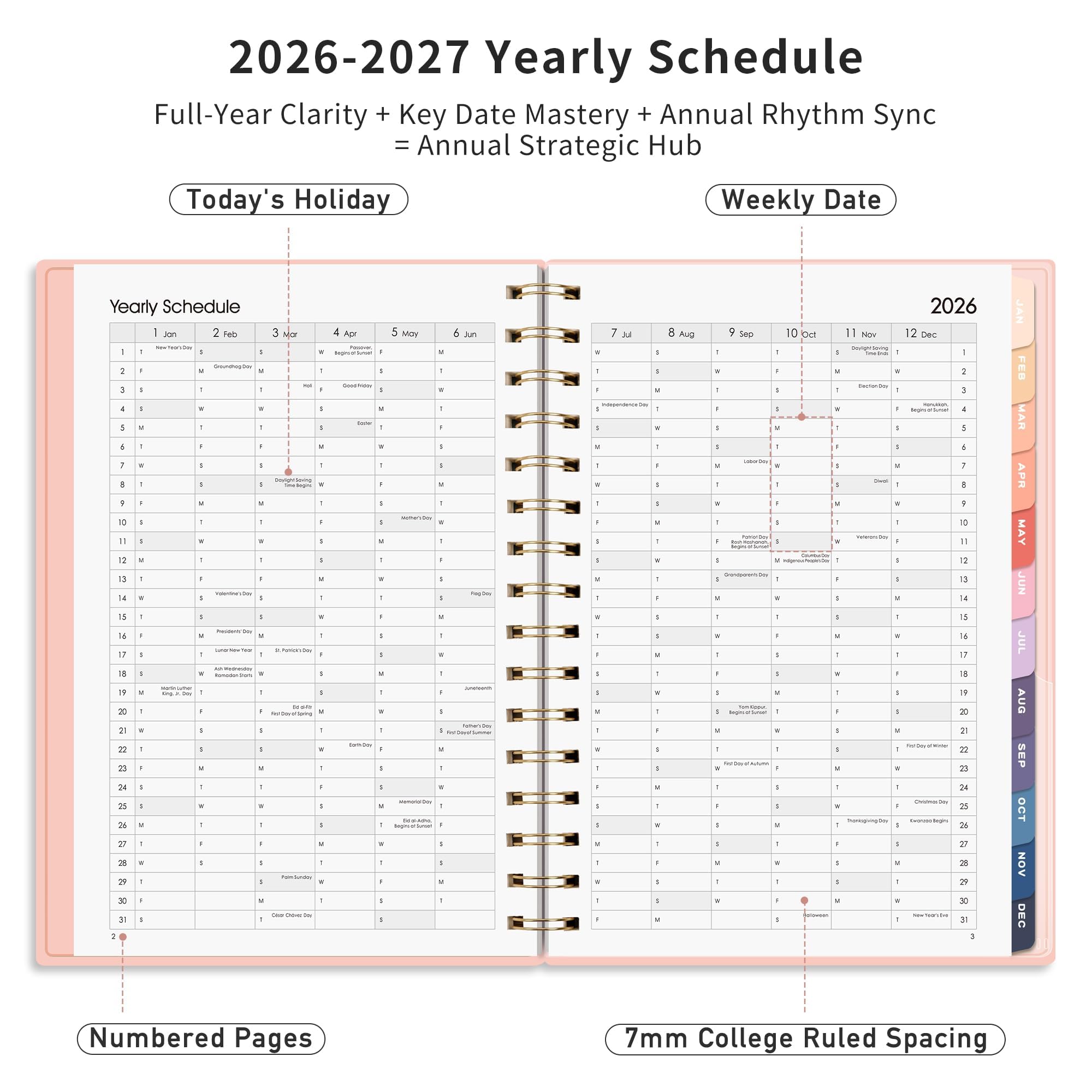 Pocket Calendar 2026-2027, Pocket Monthly Planner Jan 2026 - Dec 2027 For Purse, 6.7" X 3.5" 24 - View #5