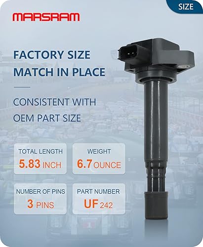 Vista 43 de Marsram Paquete de bobinas de encendido UF487 y doble bujía de iridio para Toyota Lexus 2005-2018 Camry Highlander Avalon Rav4 Sienna Venza RX350