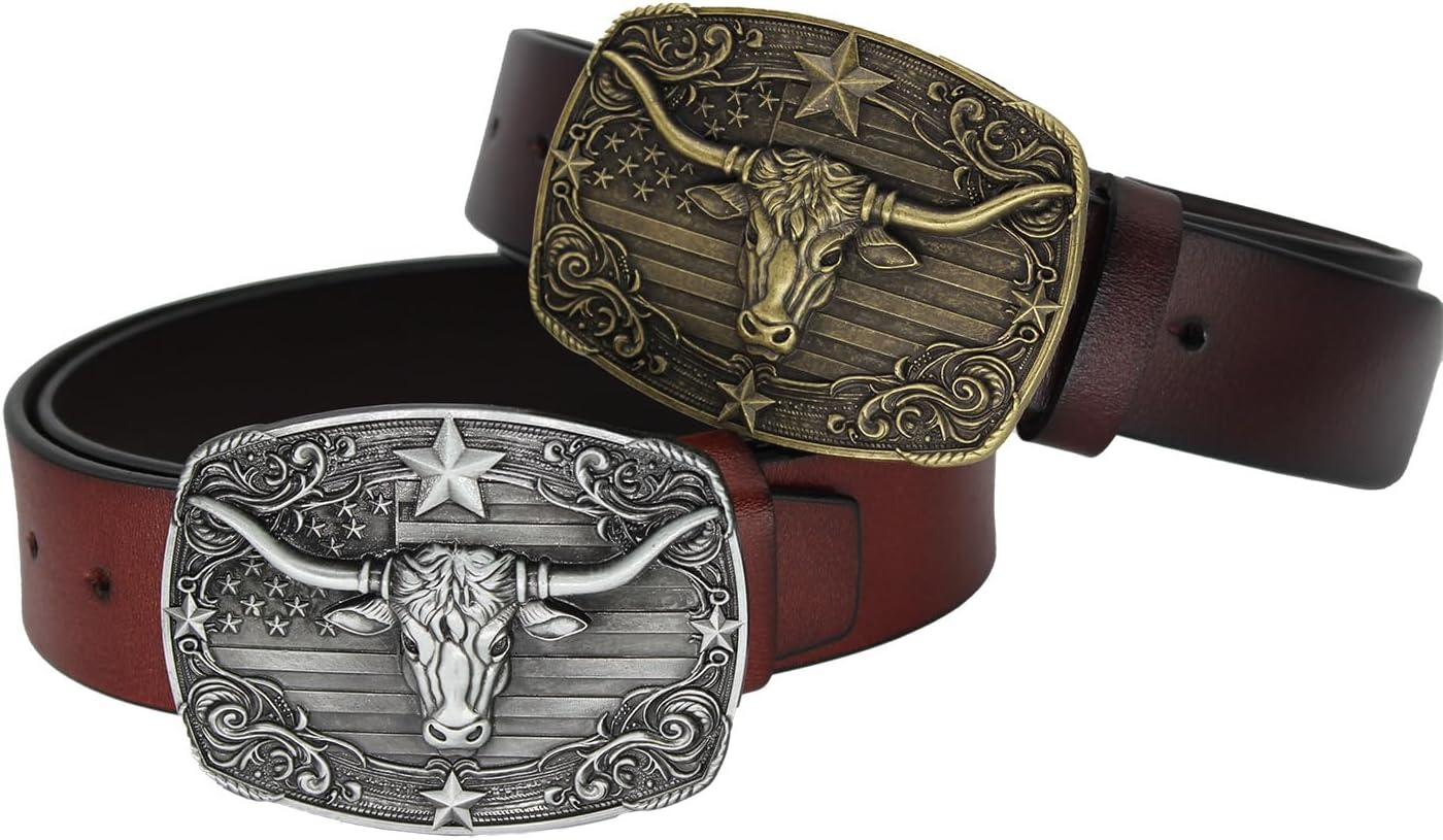 Belt Buckle for Men Simple Western Cowboy Belt Buckle for Women (Color 26) - Image 3