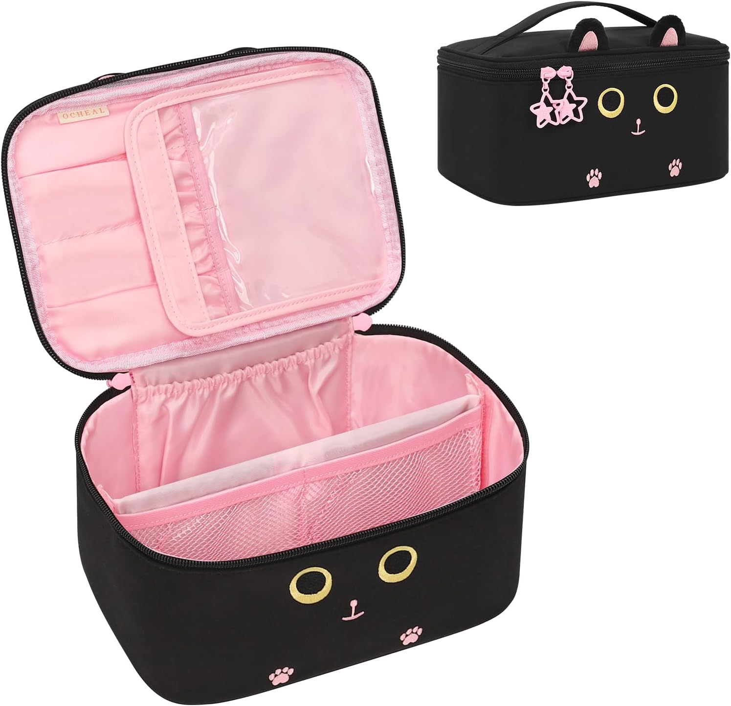 Cosmetic Bag Women's Makeup Bag & Make Up Bag Small - Cosmetic Case Travel with Handle and Divider for Women, Toiletry Bag Toiletry Bag