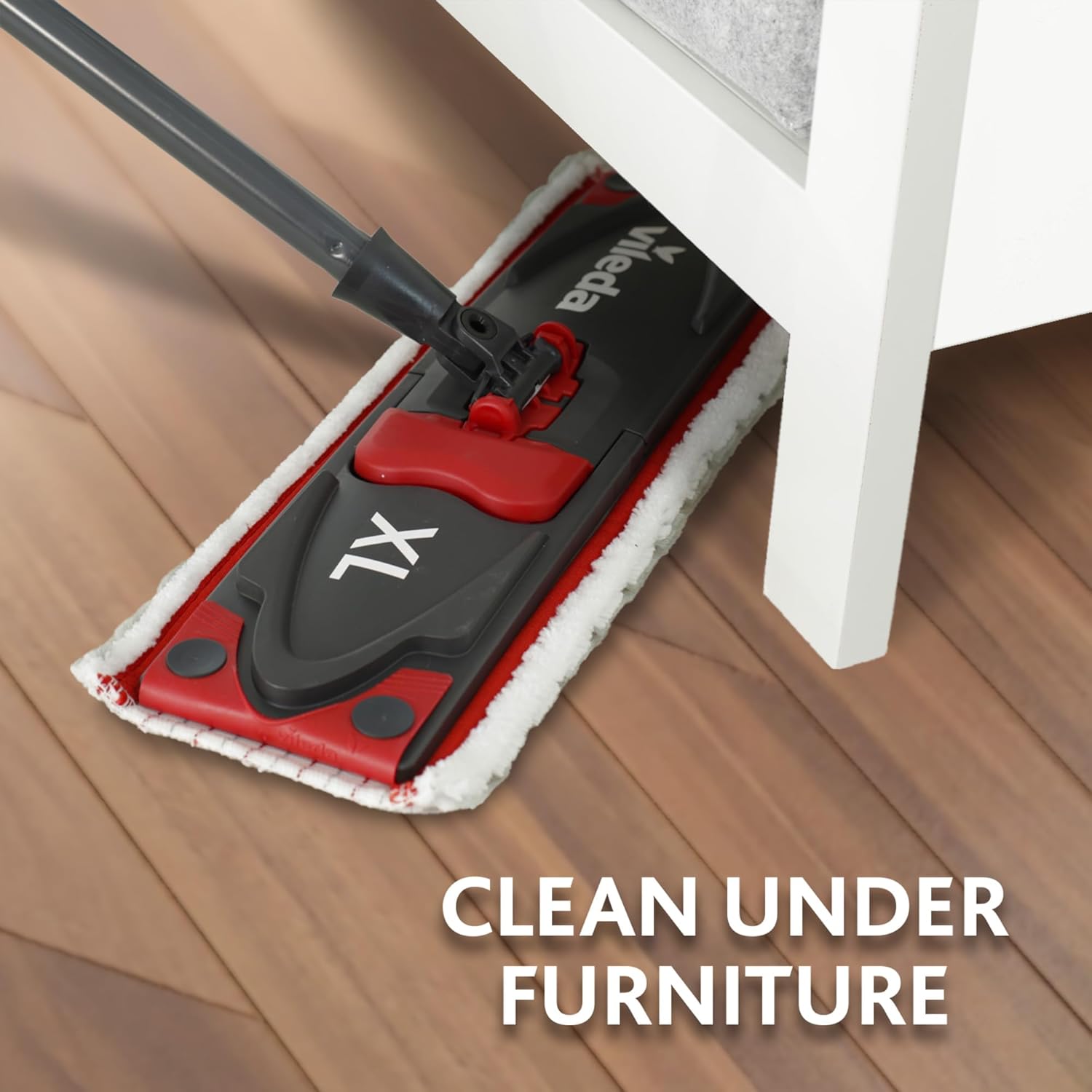Vileda mop cleaning under furniture