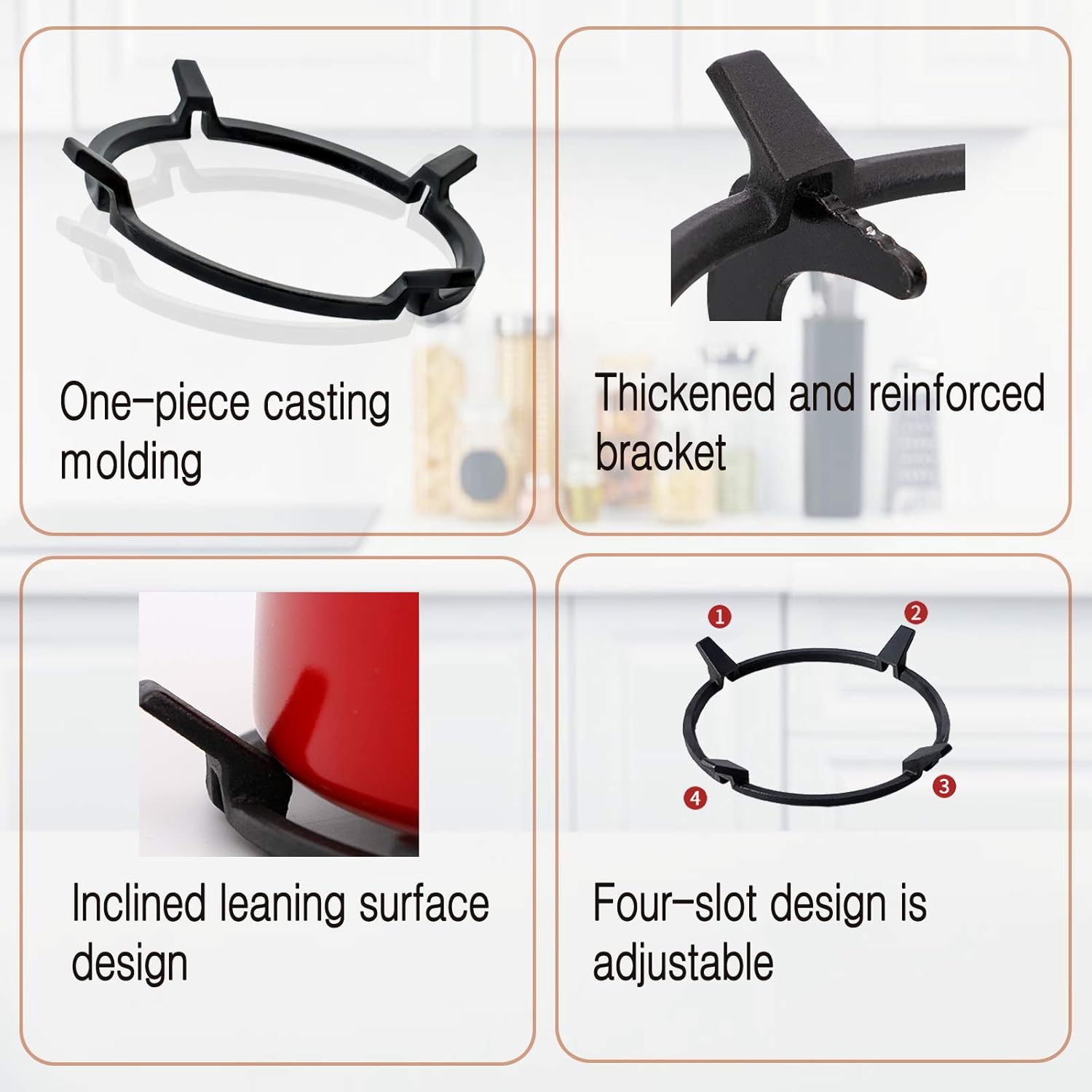 Wok Ring, Non Slip Black Cast Iron Stove Rack for Kitchen Wok Support Ring Cooktop Range Pan Holder Stand Stove Rack Milk Pot Holder for Gas Hob - Gas Stove Accessories: Home & Kitchen