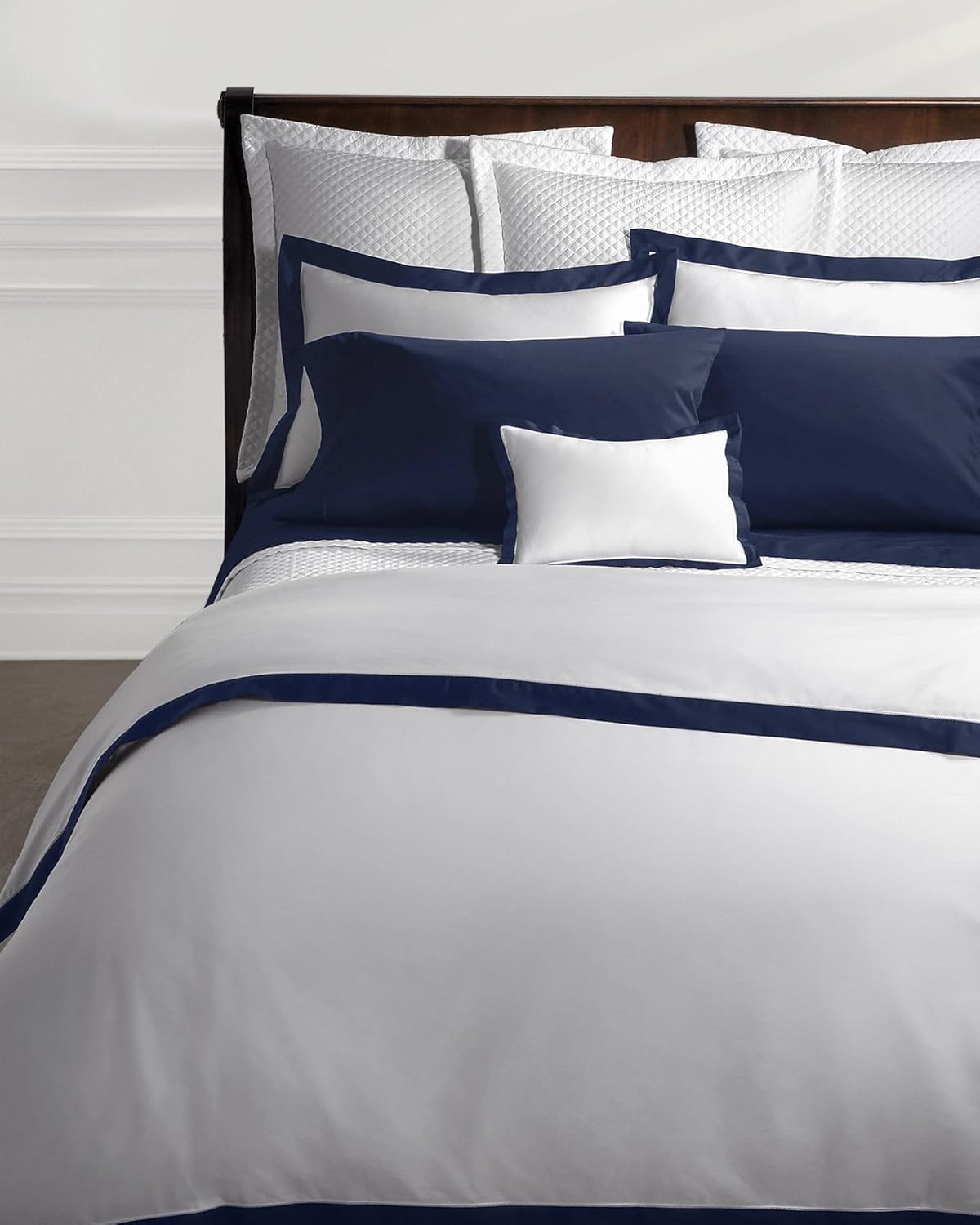 Organic Sateen Border Full / Queen Duvet Cover PNvy 92x 96 Inch