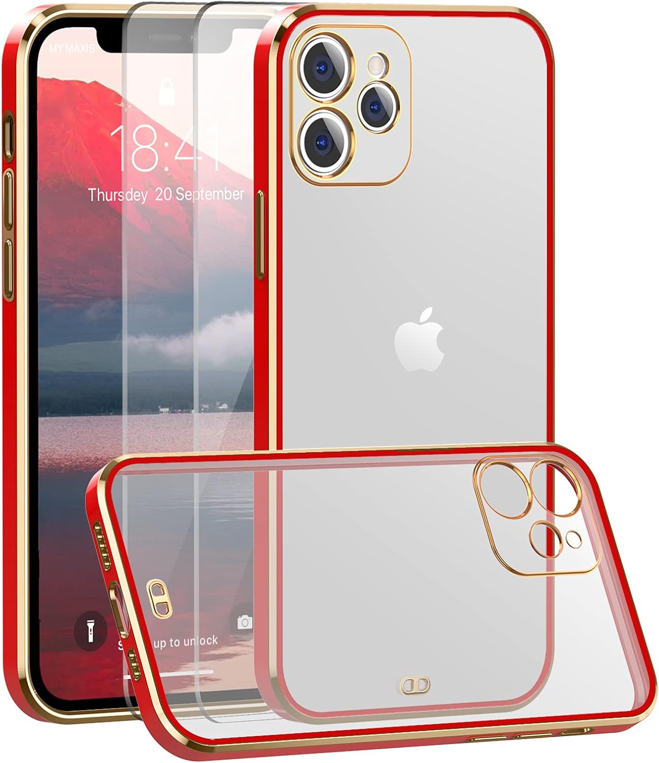 ｃｉｔｙｋｏｄａ Iphone 11 専用ケース 6 1インチ 半透明 マット感 強化ガラス保護フィルム2枚付き 黄ばみなし 指紋防止 簡約 シンプルスタイル 金メッキ加工 ワイヤレス充電対応 ソフトtpu レンズ保護 半クリア 軽い 薄型 ファッション アイフォン11 専用ケース レッド