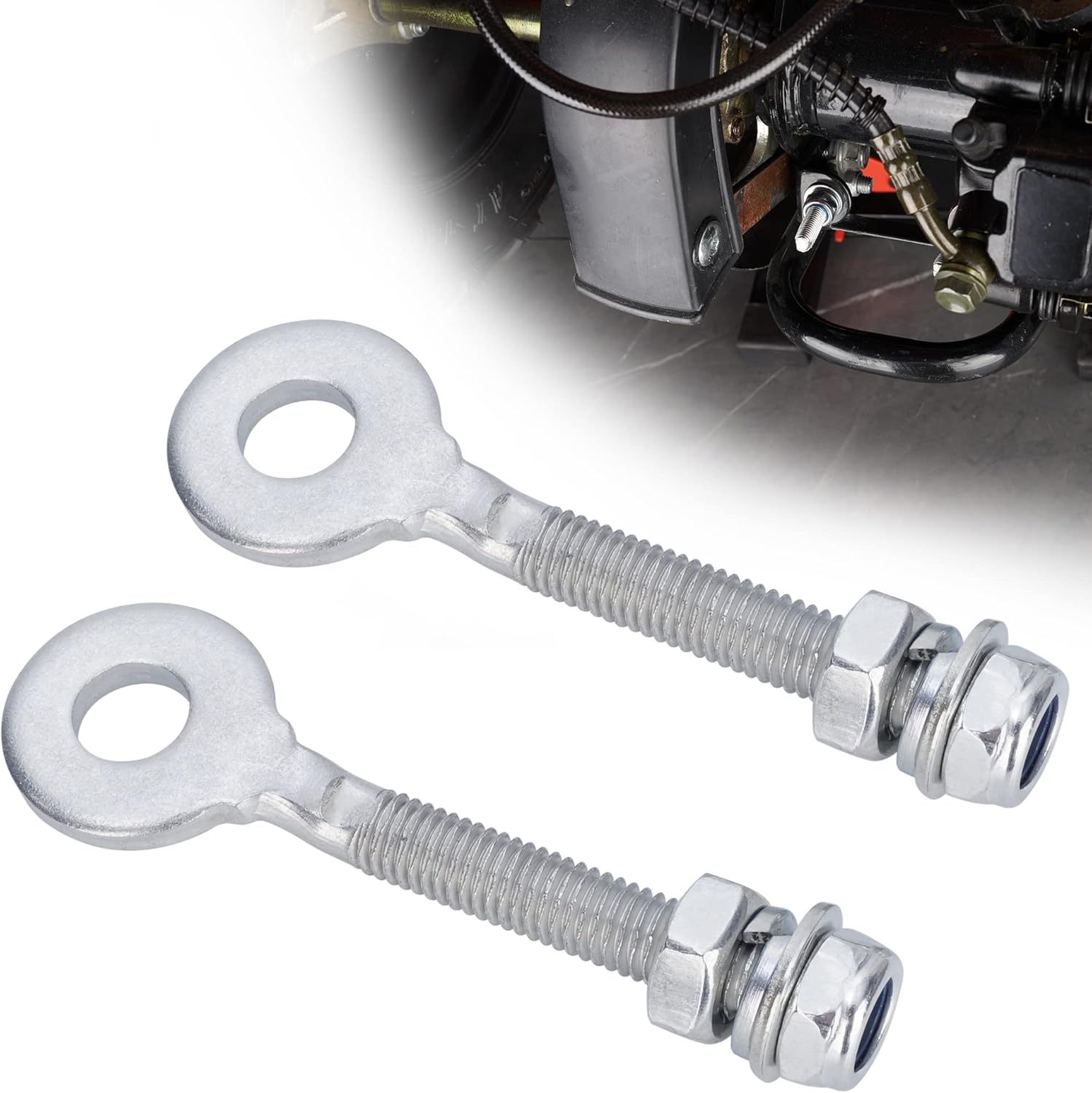 10MM M8 Chain Axle Adjuster, Compatible with 50cc 70cc 90cc