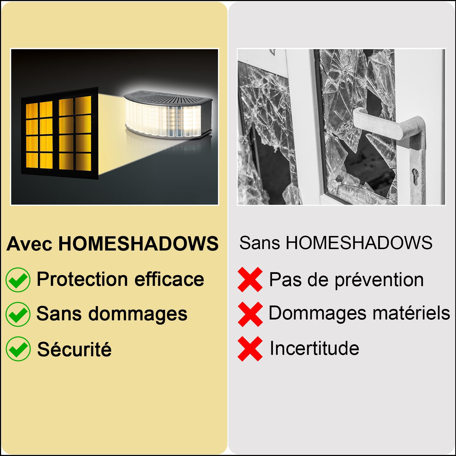Simulateur de présence – Dissuasion et Protection Contre Les cambrioleurs grâce à la lumière et à l'ombre, Noir + minuterie numérique