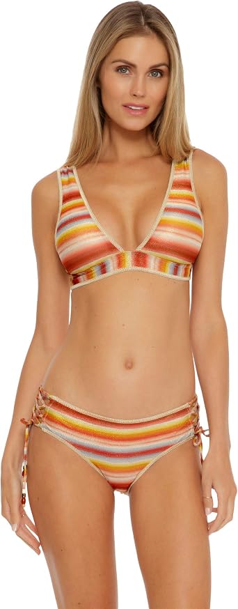 BECCA by Rebecca Virtue Horizon Emily Metallic Lace-Up Corset Tie Side Hipster