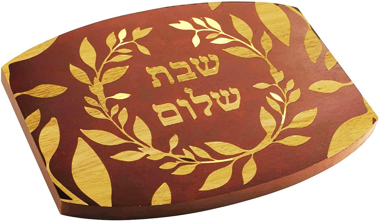 Rite Lite Challah Board with Etched Flower Design Shabbat Bread Board- Perfect Jewish Home Gift (Yellow and Clear)
