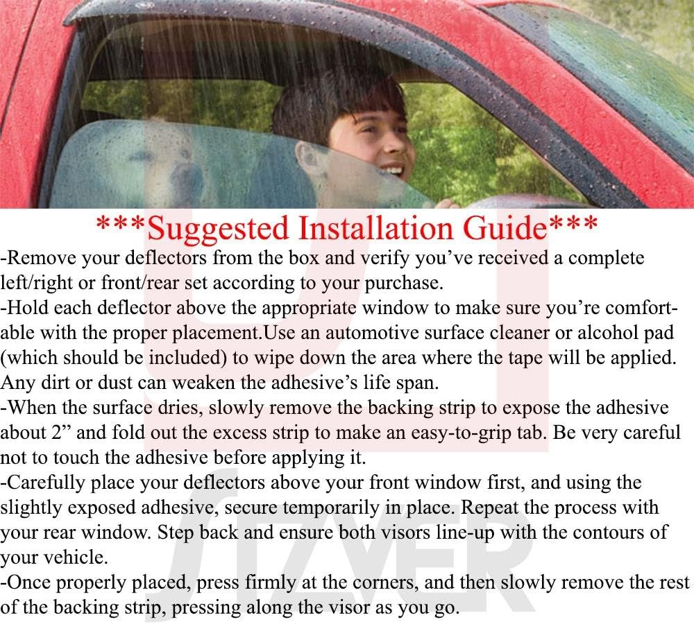 SIZVER Smoked Window Visors Deflectors Rain Guards for 2013-2017 Nissan Altima