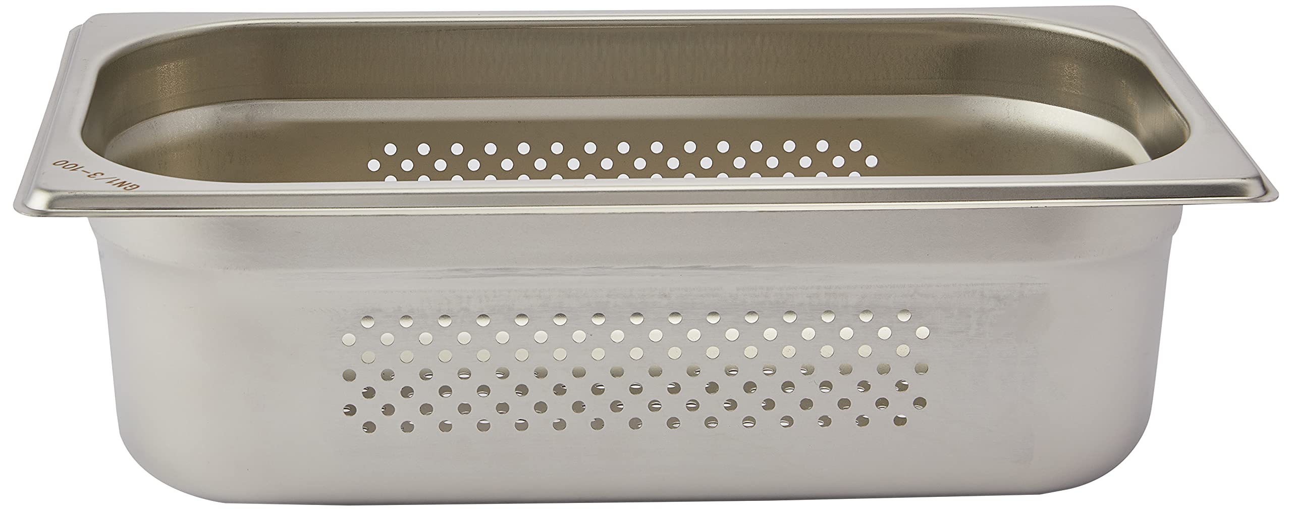 SARO BUDGET LINE Recipiente GN 1/3 perforado, acero inoxidable, 100 mm de profundidad, para ollas a vapor y baño maría, 4 l