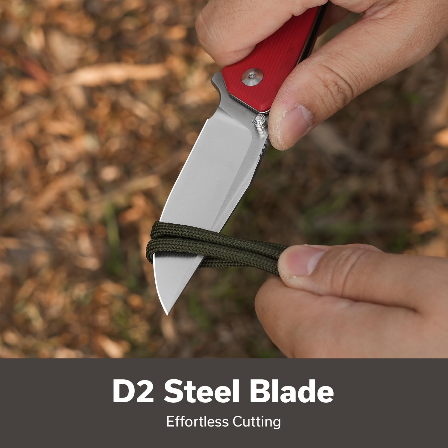 SENCUT Sylor Pocket Knife for Men Women, EDC Folding Knife with G10 Handle D2 Blade, Liner Lock Knives S25056-3 (Red)