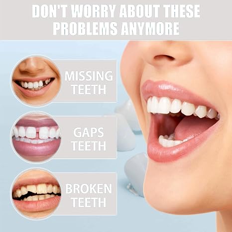 Full Dentu/re,Multi-functional Shaping Silicone Denture Set,Dentures Teeth Top and Bottom,Clip in Veneers Teeth,Clip on Veneers Top and Bottom,Easy-Fit Silicone Dentures,Comfortable