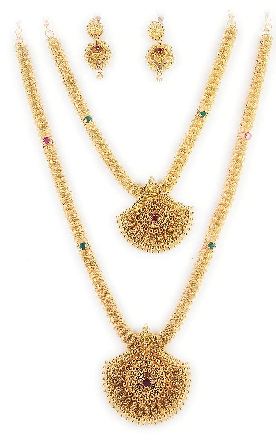 AFJ GOLD Copper Gold Plated and Ruby Necklace for Women & Girls (Yellow) (B07N8CDNHY) Amazon Price History, Amazon Price Tracker