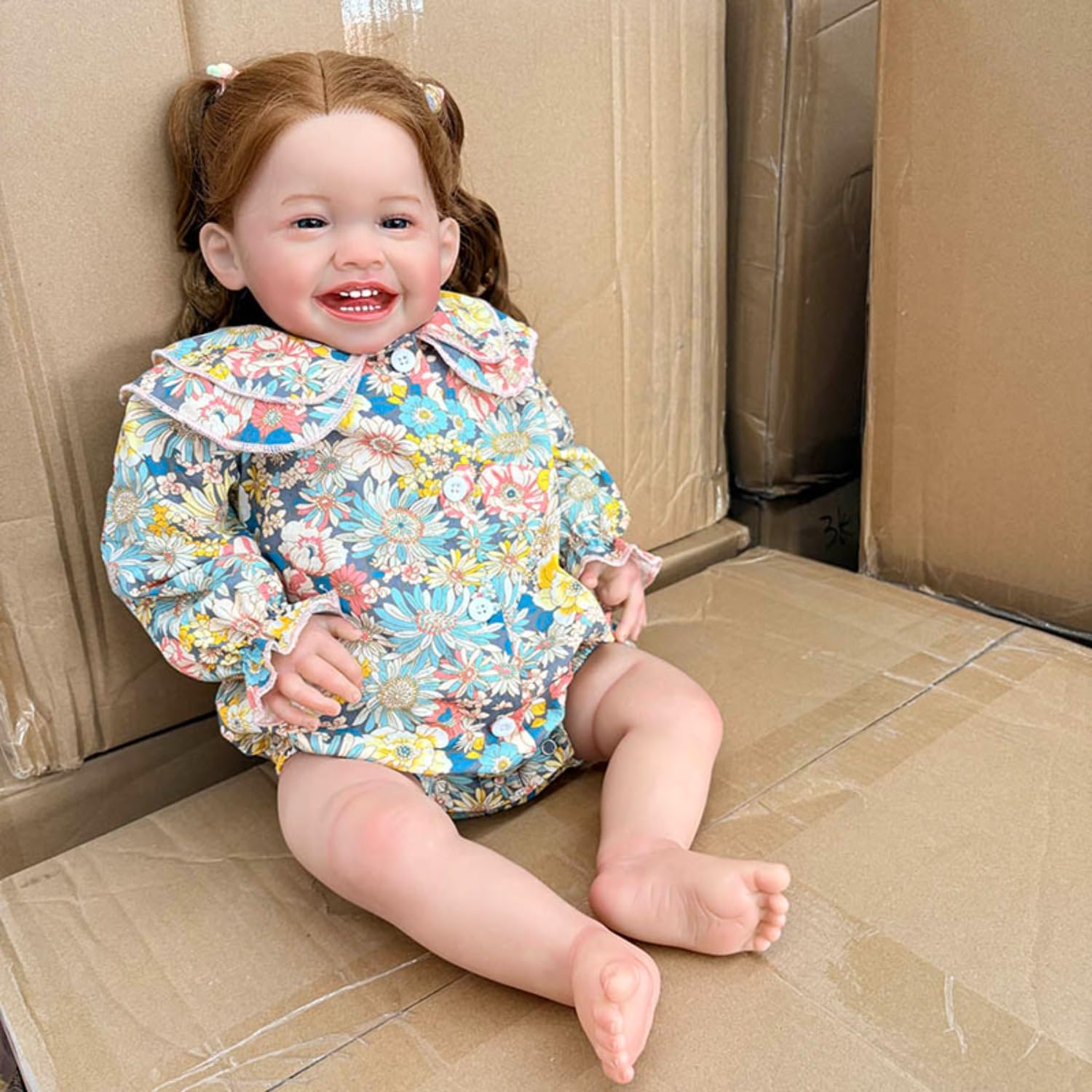 Lonian 24 cale Reborn Baby uśmiechnięte lalki dziewczynka Real Looking