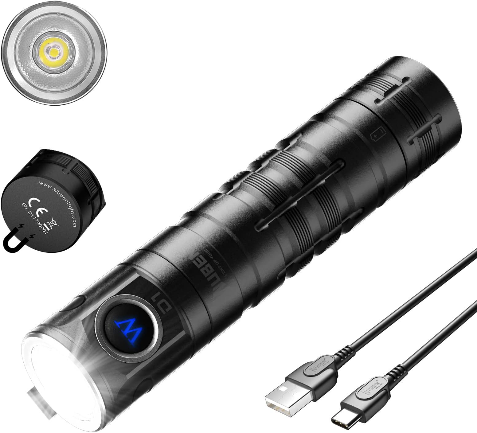 BORUIT HP130 Torcia LED Frontale Ricaricabile 1150 Lumen Impermeabile IP68 Con Clip E Magnete - 5