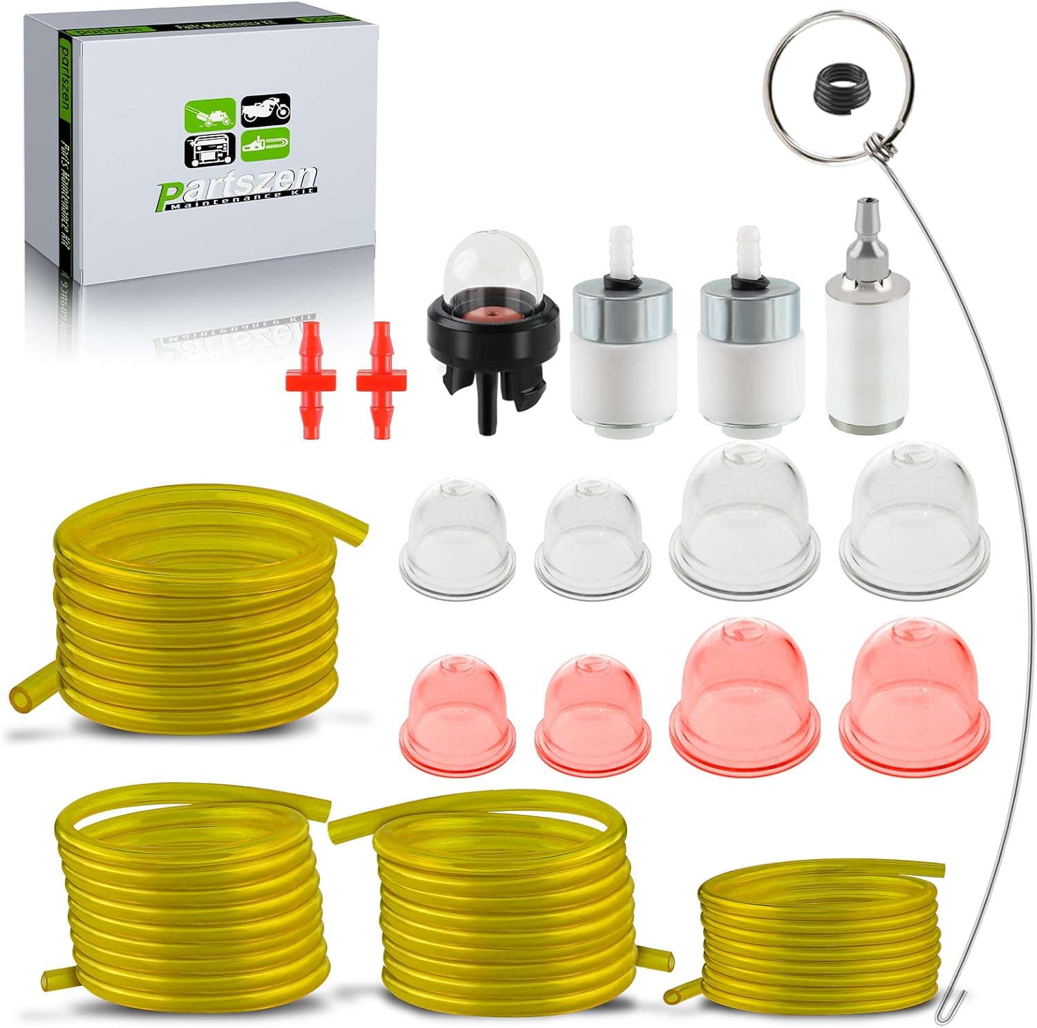 Multi-Size Fuel Filter & Primer Bulb Kit For Chainsaw & Weedeater - Fits Poulan, Zama, Echo, Stihl, Husqvarna