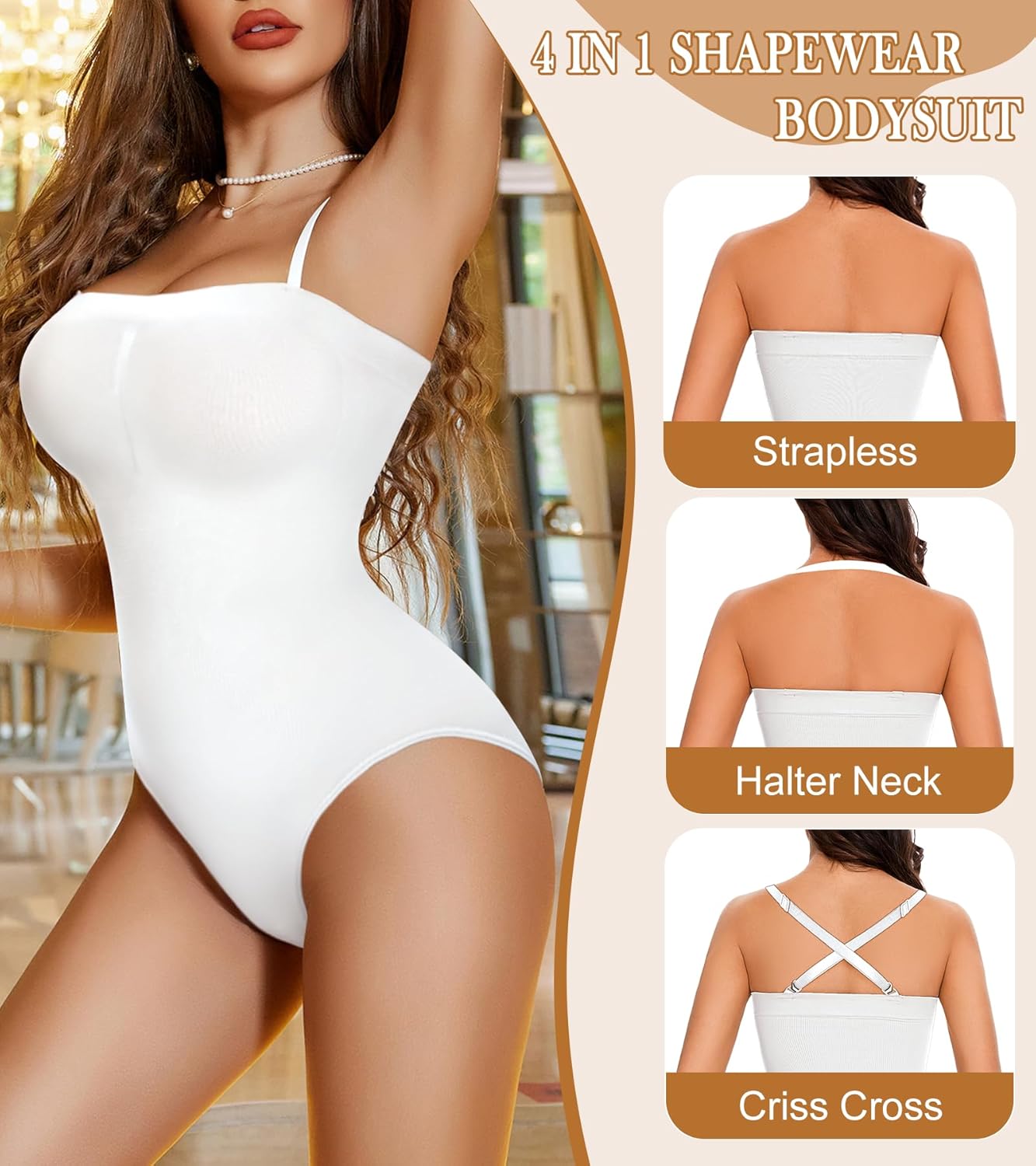 Strapless Shapewear Bodysuit - Tummy Control & Seamless Tank Top for Women - Image 4