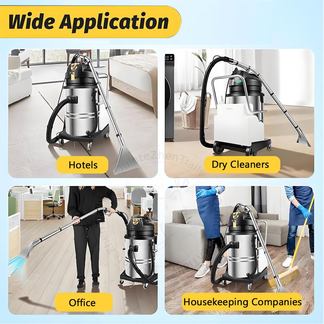 Máquina Portátil Limpieza Profunda 1034w,Máquina Limpieza Alfombras Comercial,Aspiradora Seco Húmedo con 2 Depósitos Agua Independientes,para Alfombras,Suelos,Sofás Cortinas 20L