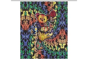 Grateful Dead Bears Dancing in Rose Shower Curtain