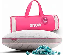 Travesseiro Ajustável - I wanna sleep - Snow®, flocos de espuma removíveis para controle da altura, ideal para dores na coluna, altura perfeita, alívio de pressão, tecido em bambu respirável
