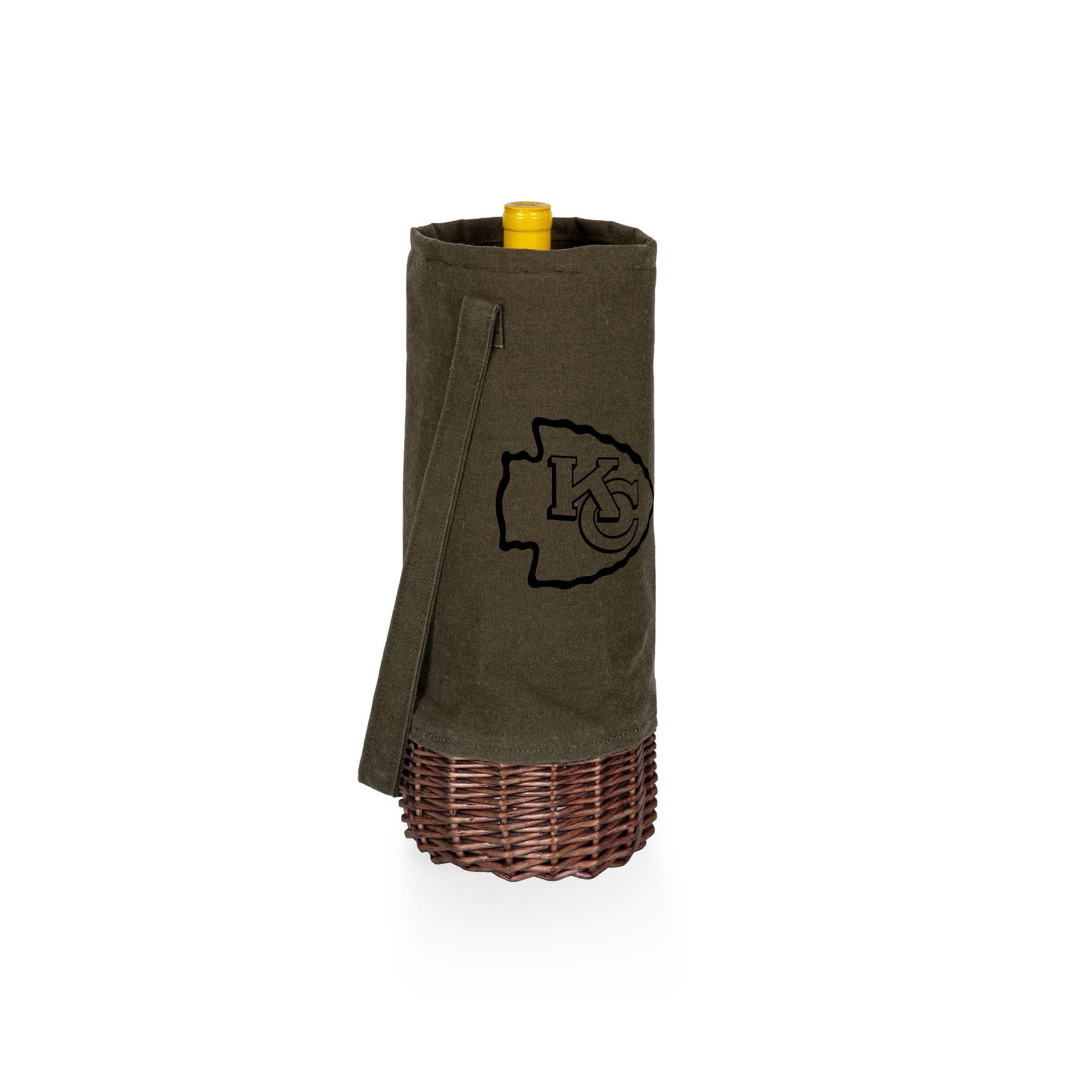 PICNIC TIME Buffalo Bills Malbec - Canasta de Botella de Vino con Aislamiento de Lona y Sauce