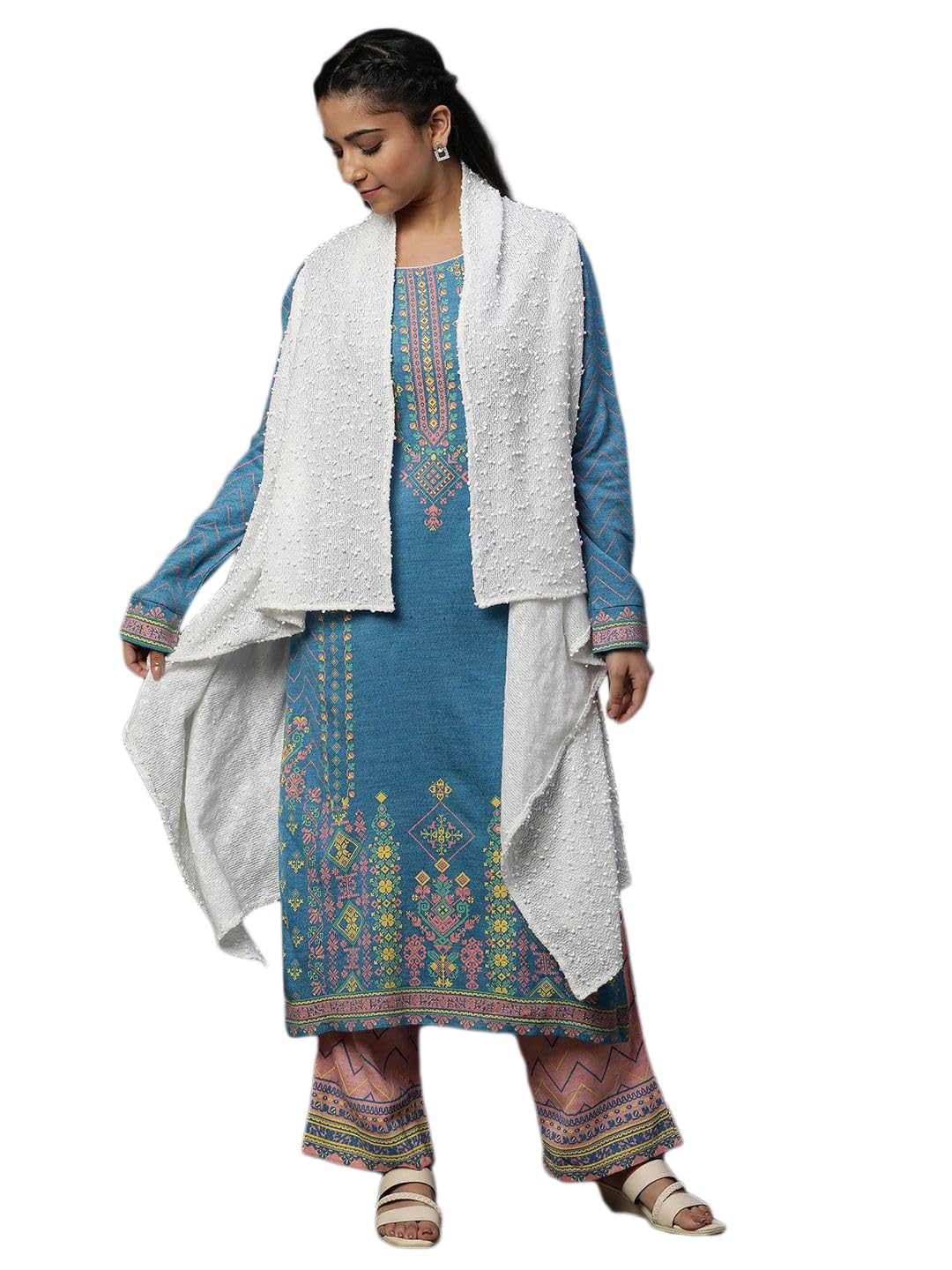 Aurelia White Asymmetrical Winter Jacket in white