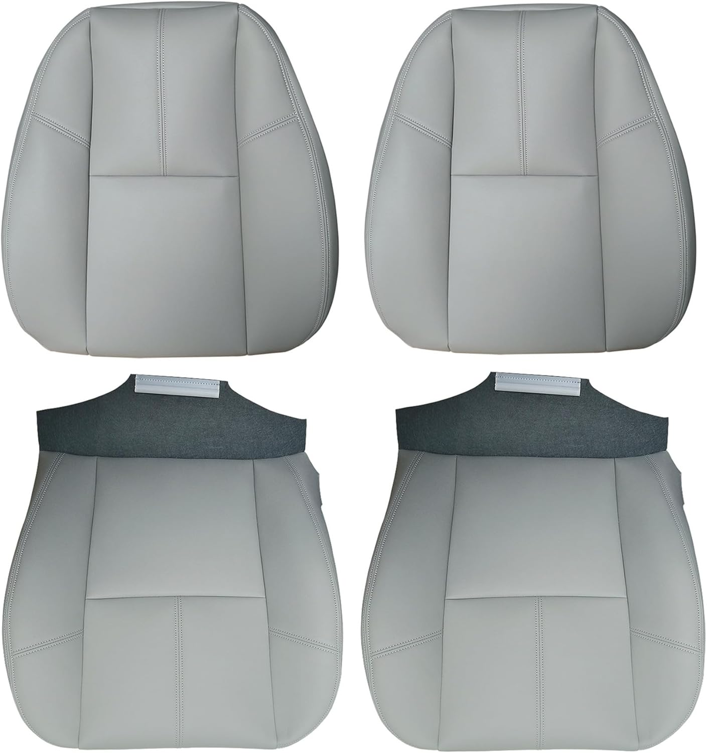 Dunhil Black Leather Seat Cover for Chevy Silverado GMC Sierra Yukon Suburban Tahoe Avalanche 2007-2014, Driver or Passenger Bottom Side with Installation Kit