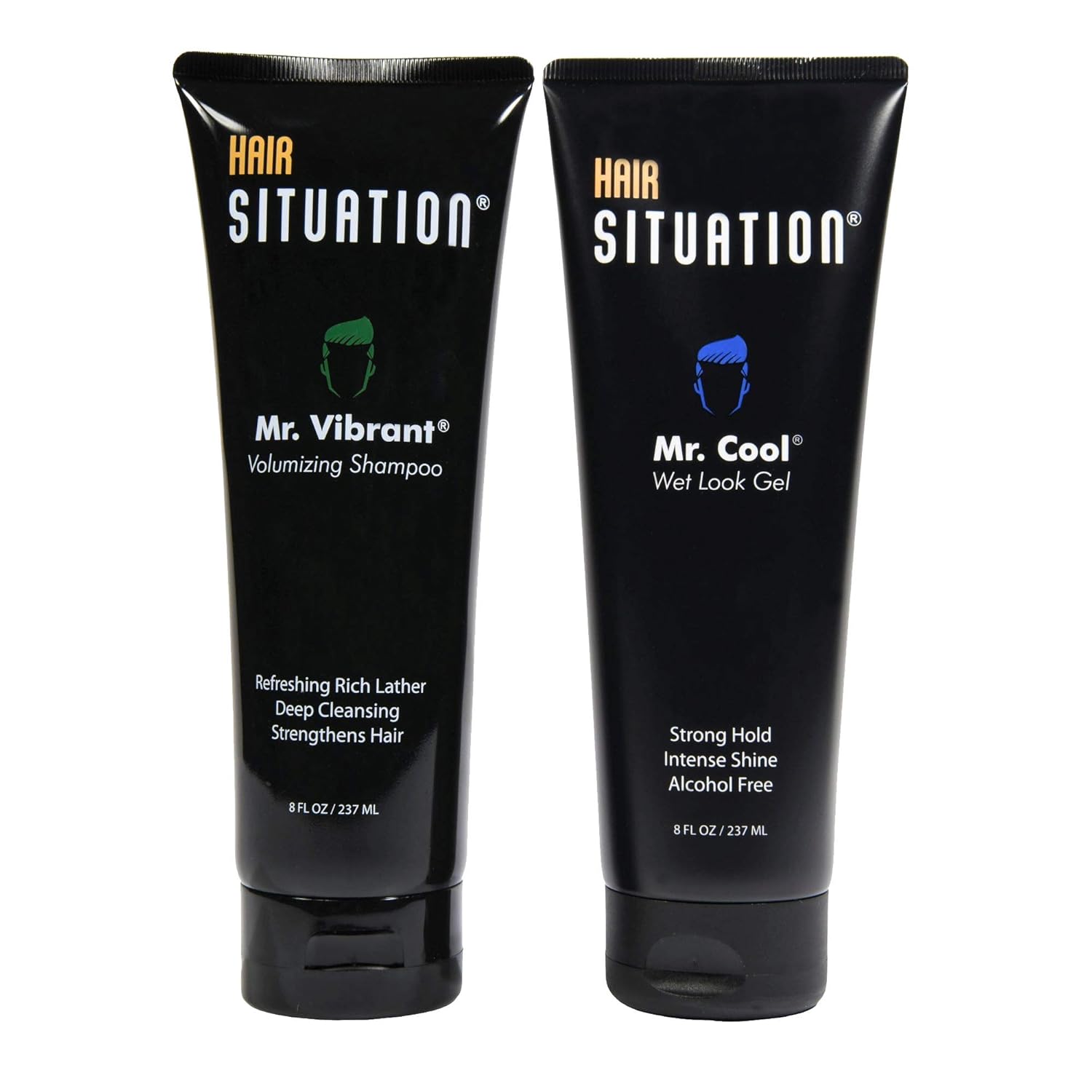 Hair Situation Mr. Cool Wet Look Hair Gel – Strong Hold, High Shine and Alcohol-Free Formula Mr. Vibrant Volumizing Shampoo for Thinning and Receding Hair Line, Fight Hair Loss For Fuller-Looking Hair