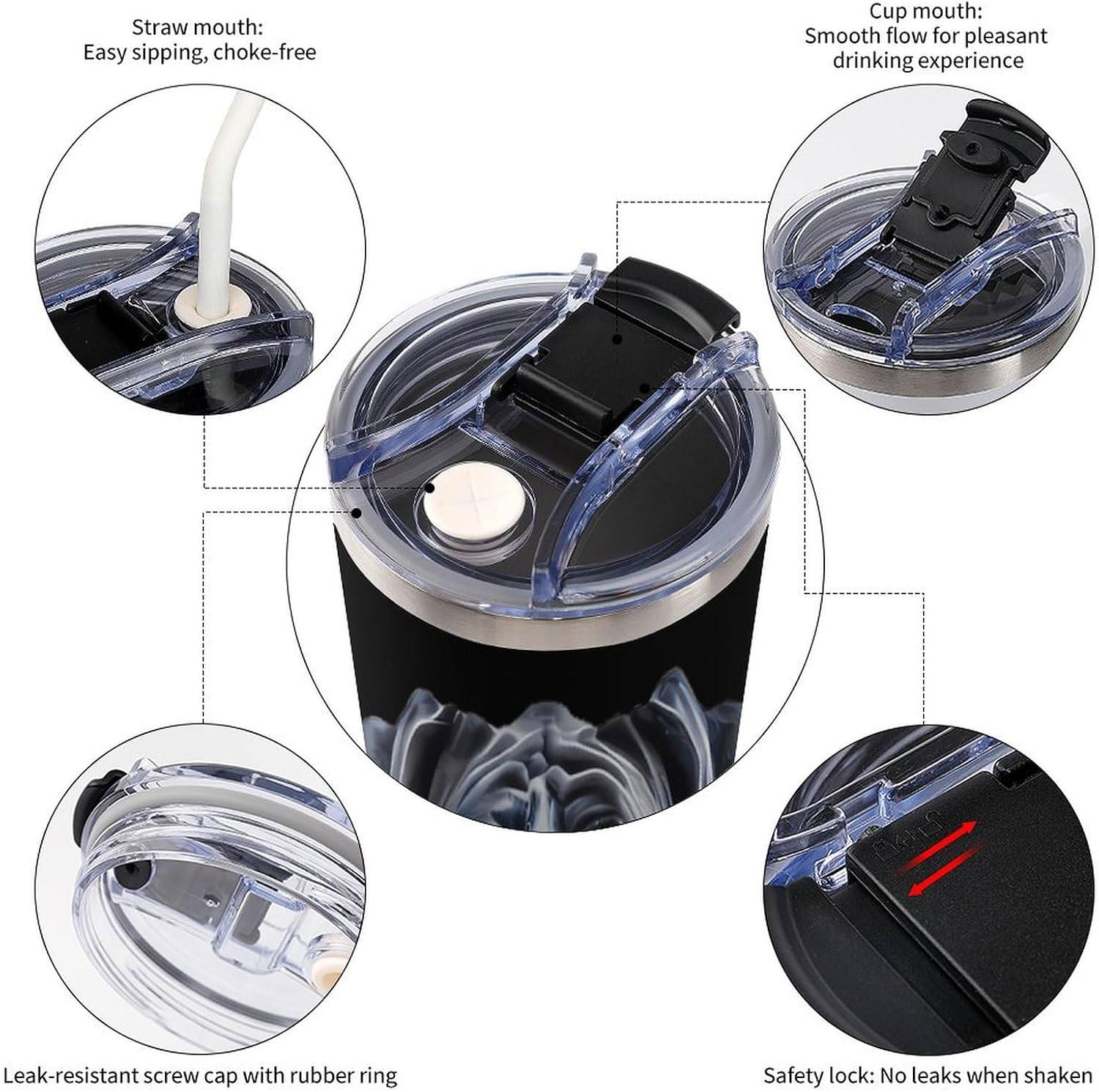 Great Dane Dog Tumbler with Handle and Straw Lid Stainless Steel Insulated Travel Mug Large Capacity Car Cup 40 OZ