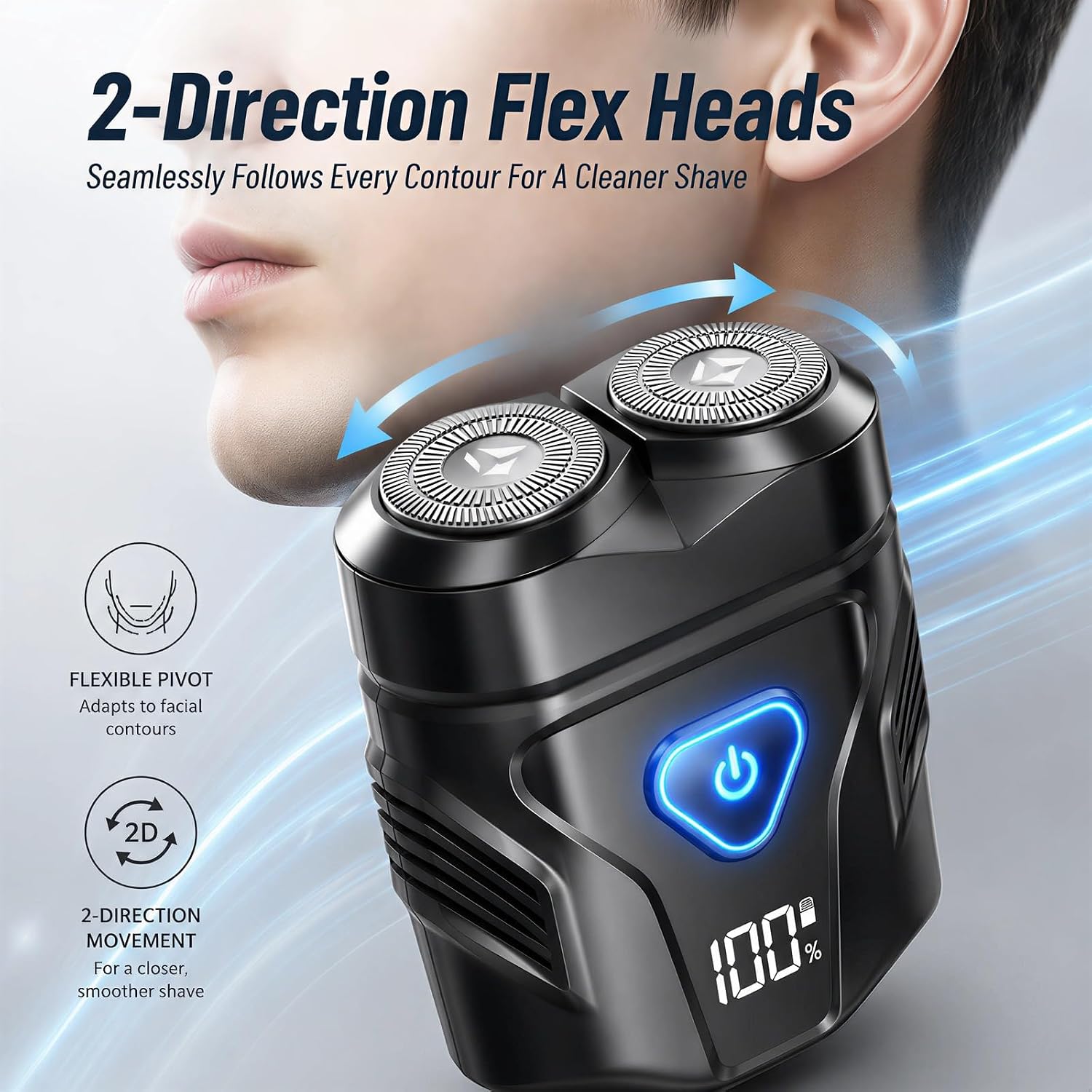 Portable Mini Dual-Head Electric Shaver for Men USB Rechargeable IPX7 Razor image 2