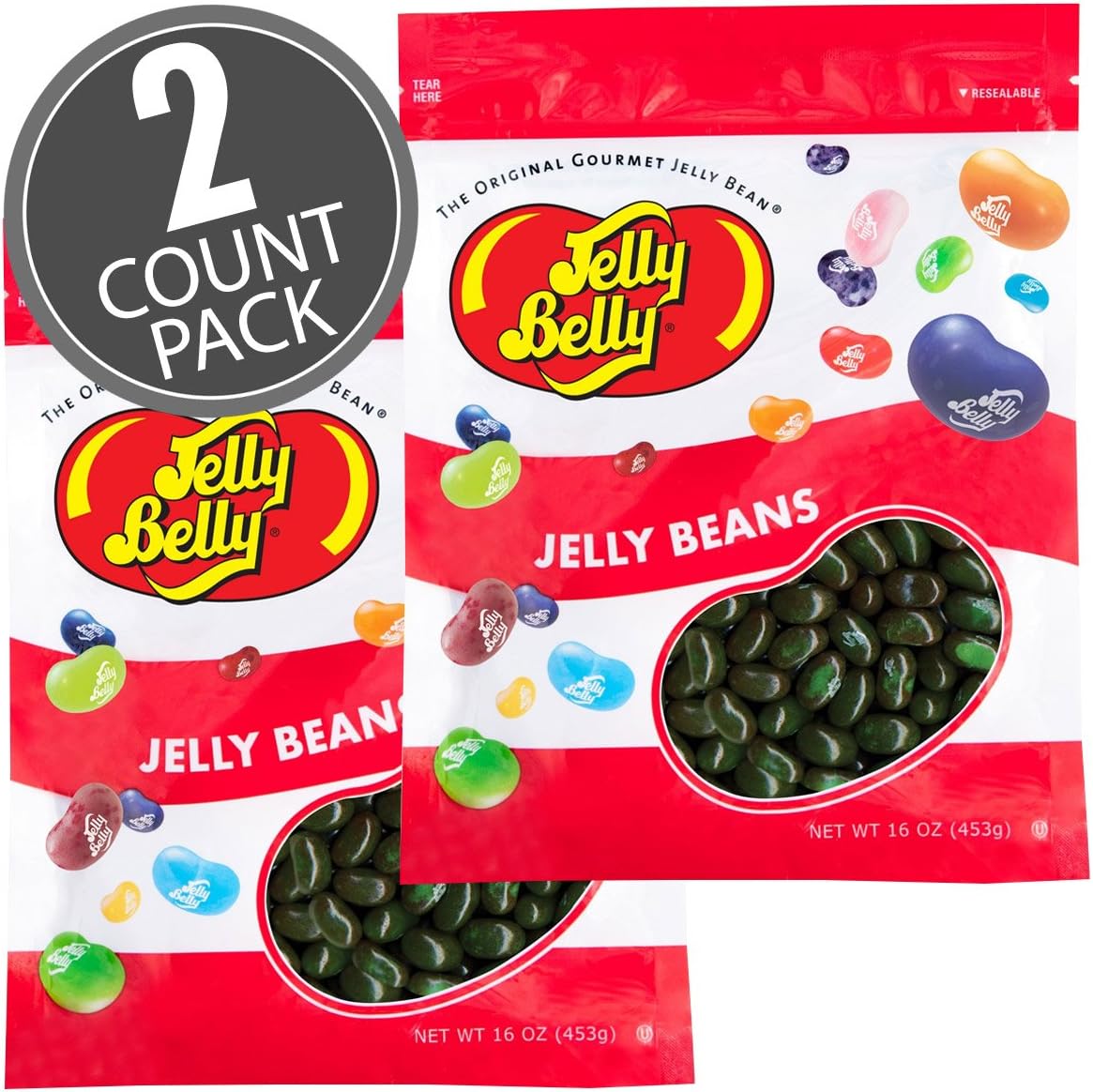 Jelly Belly Watermelon Jelly Beans - 2 Pounds in Resealable Bags (2 x 16 Ounces) - Genuine, Official, Straight from the Source