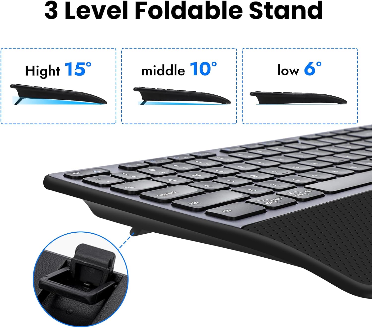 Wireless Keyboard and Mouse Combo, 2-in-1 USB Receiver & Dual Bluetooth, Scissor-Switch Keys, Smart Flying Scroll for Windows, Mac, Linux, Chrome – Ideal for Office & Students (US Layout)