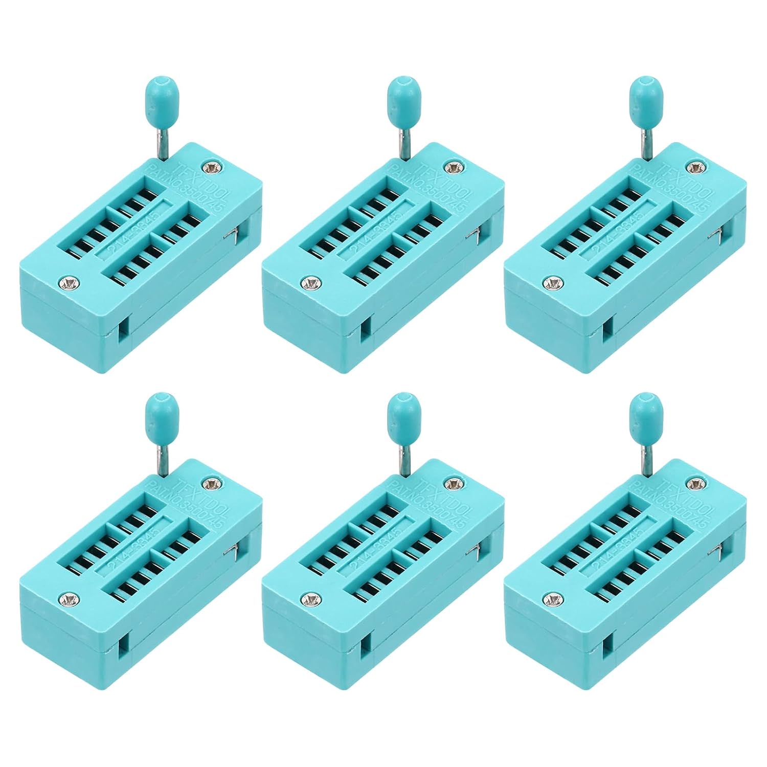 Generic 6Pcs Universal IC Test ZIF Socket 14 Pin 2.54mm Pitch DIP Integrate Socket for Microcontroller, Chip, Breadboard